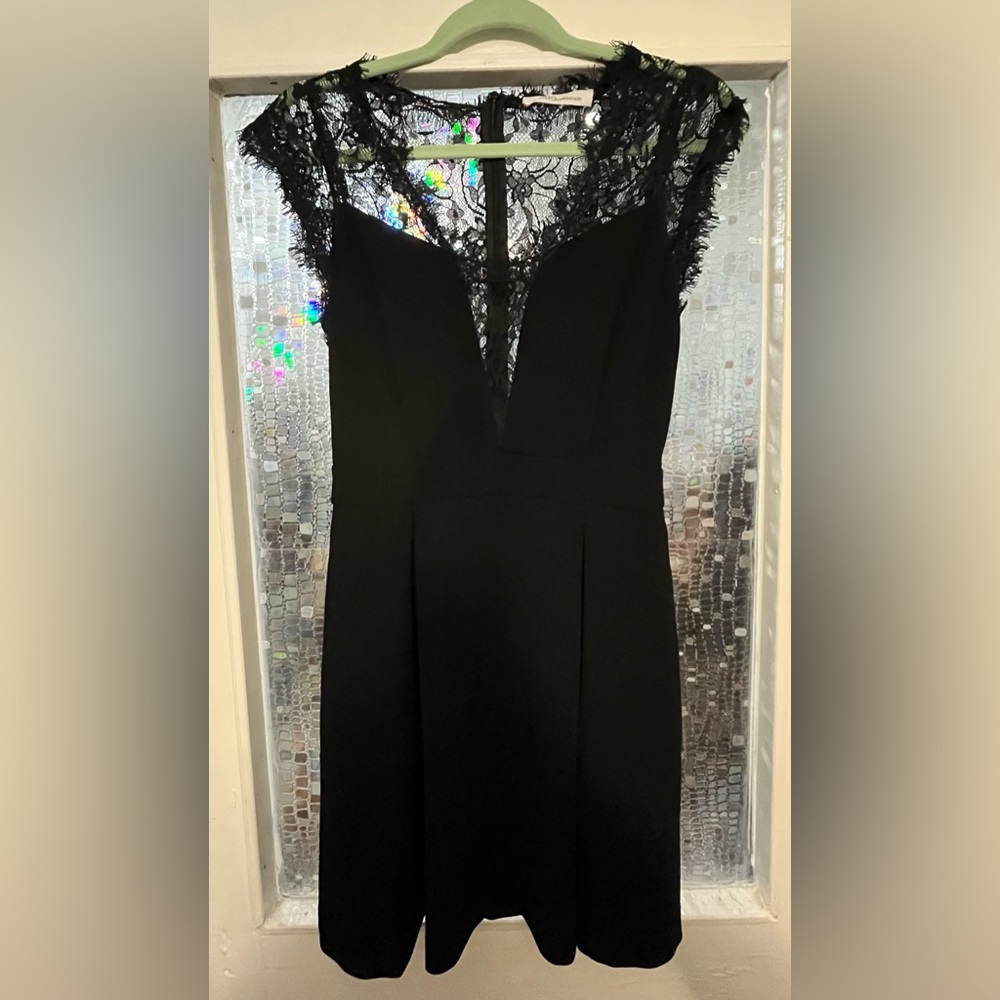BCBGeneration Lace Back Pleated Mini Dress